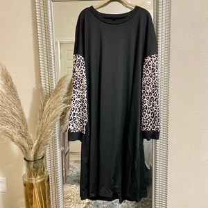 🛑 For trade only LAST ONE New Plus Cheetah Black Midi Dress
